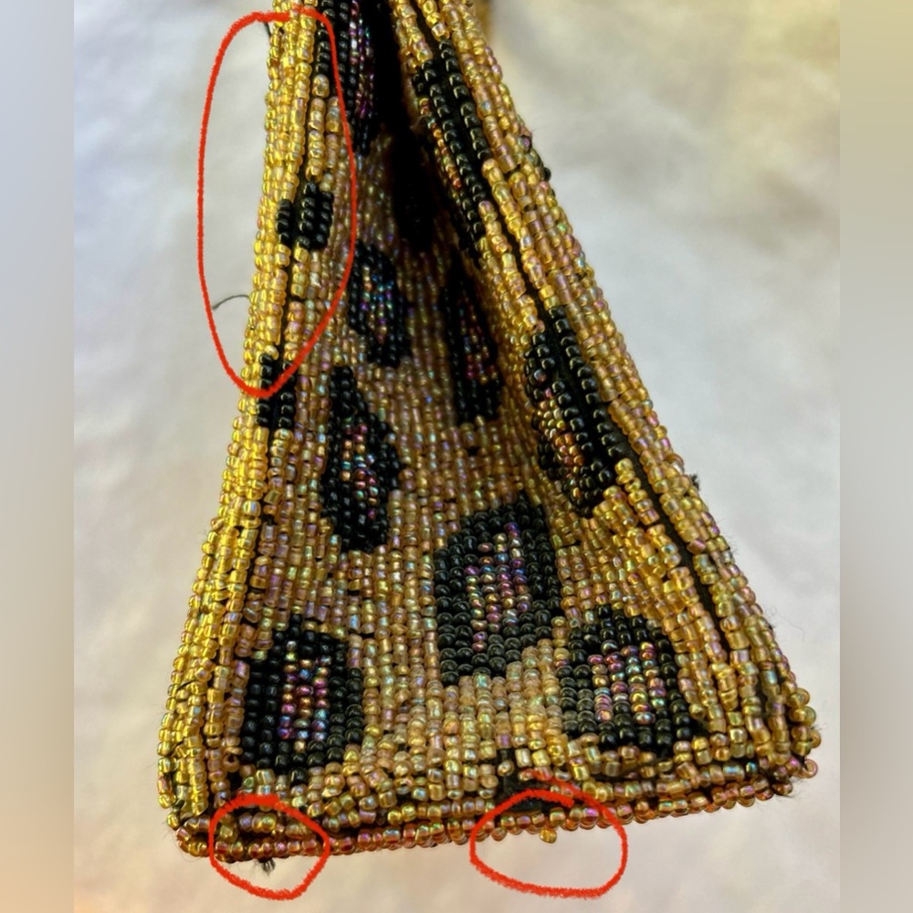Vintage Christiana Leopard Print Beaded Handbag Purse - Picture 15 of 16
